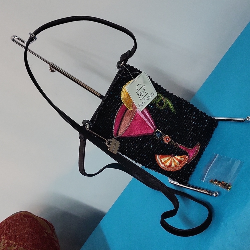 Mary Frances Take a Sip Leather Crossbody Phone Bag